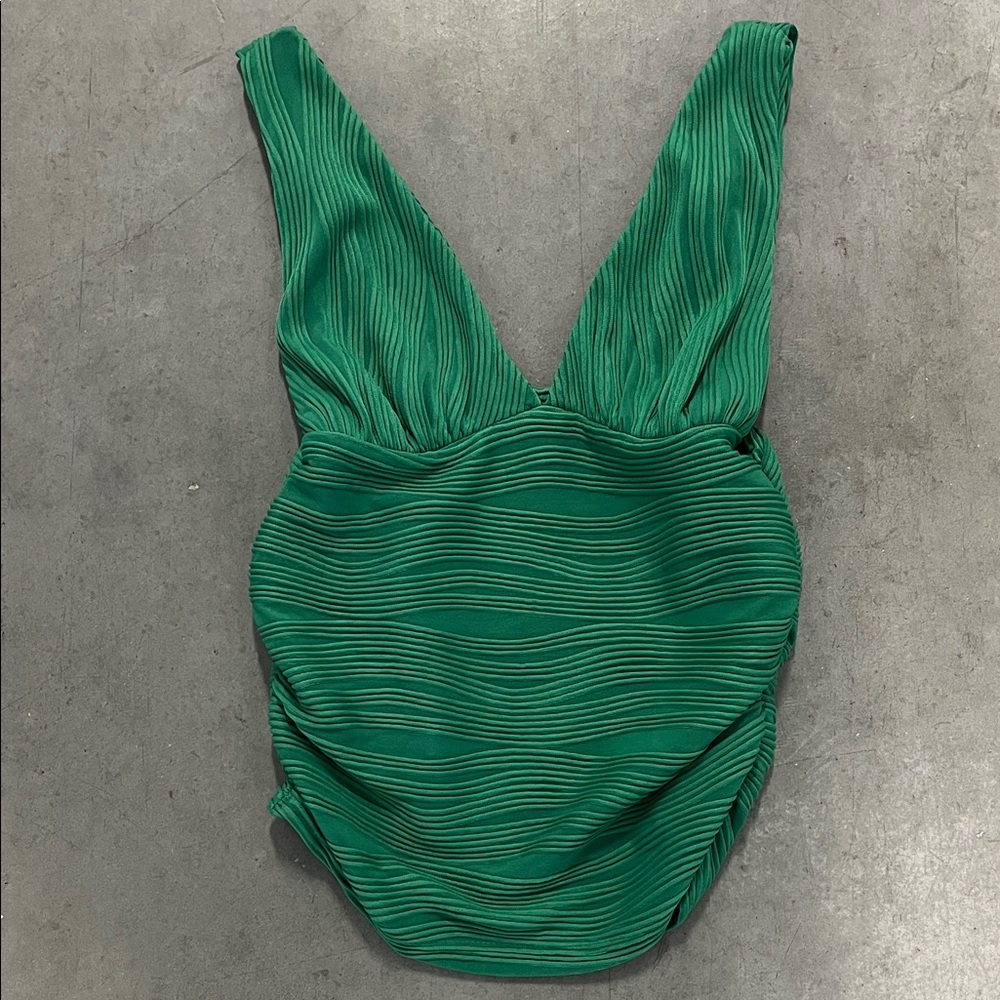 SHEIN Green Textured Bodysuit